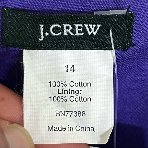 NWT J. Crew Classic Strapless Cotton Cady Cocktail Party Dress Size 14 Purple - Picture 3 of 14